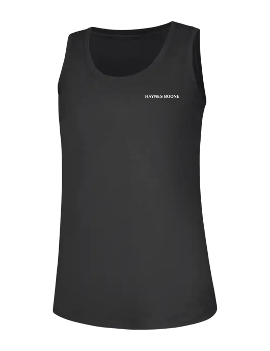 Womens Black Frost Perfect Tri Racerback Tank w/Haynes & Boone Logo