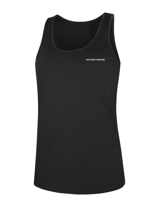 Womens Black PosiCharge Competitor Racerback Tank w/Haynes & Boone Logo
