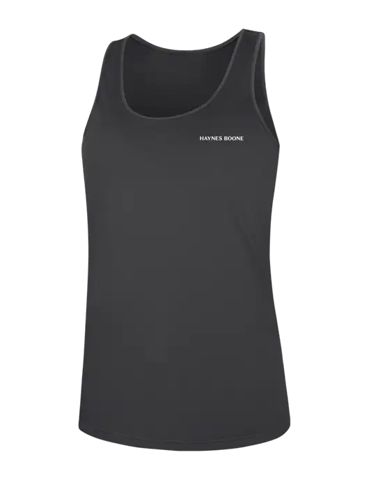 Womens Dark Grey PosiCharge Competitor Racerback Tank w/Haynes & Boone Logo