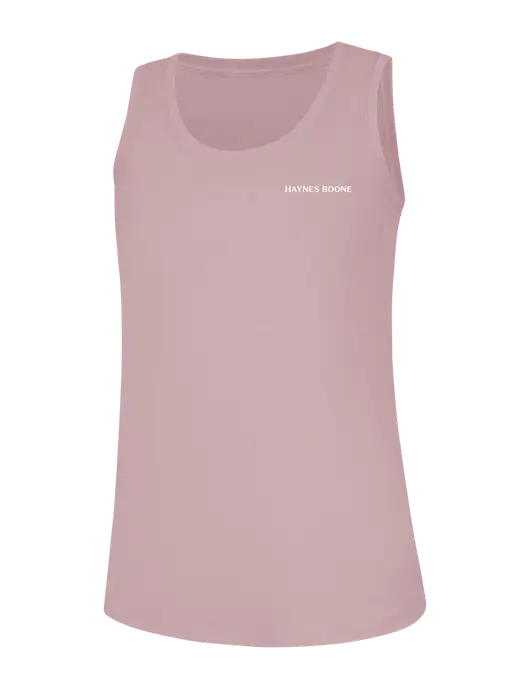 Womens Dusty Rose Perfect Tri Racerback Tank w/Haynes & Boone Logo