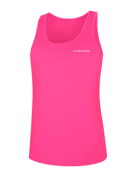 Womens Fuchsia PosiCharge Competitor Racerback Tank w/Haynes & Boone Logo