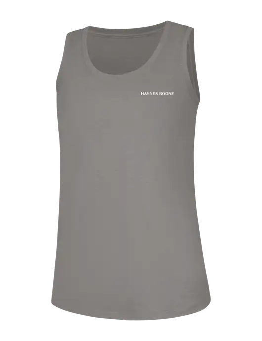 Womens Light Grey Frost Perfect Tri Racerback Tank w/Haynes & Boone Logo