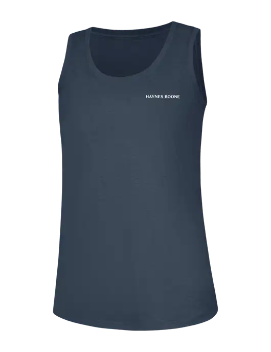 Womens Navy Frost Perfect Tri Racerback Tank w/Haynes & Boone Logo