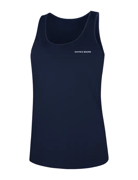 Womens Navy PosiCharge Competitor Racerback Tank w/Haynes & Boone Logo