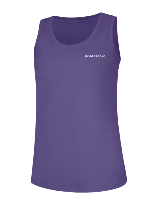 Womens Purple Frost Perfect Tri Racerback Tank w/Haynes & Boone Logo