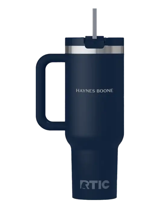 RTIC Road Trip 40 oz Navy Tumbler  w/Haynes & Boone Logo