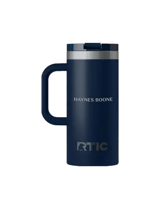 RTIC Road Trip 16 oz Navy Travel Mug w/Haynes & Boone Logo
