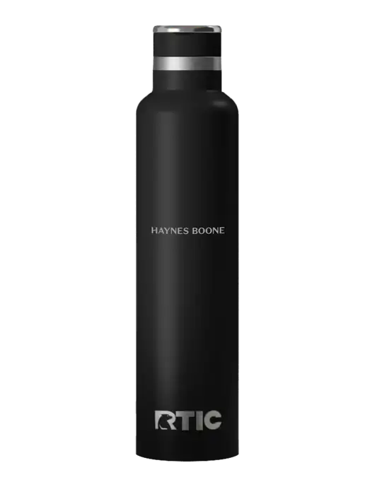 RTIC Journey 26 oz Black Bottle w/Haynes & Boone Logo
