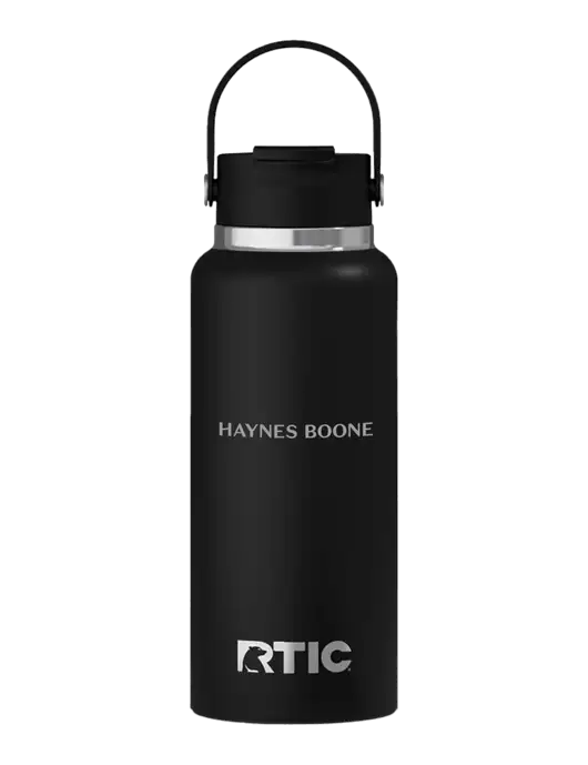 RTIC Outback 32 oz Black Bottle w/Haynes & Boone Logo