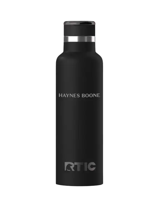 RTIC Journey 20 oz Black Bottle w/Haynes & Boone Logo