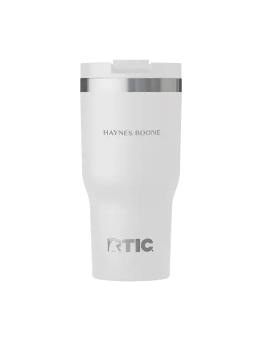 RTIC Essential 20 oz White Tumbler w/Haynes & Boone Logo