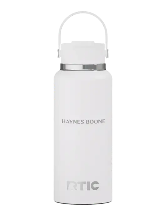 RTIC Outback 32 oz White Bottle w/Haynes & Boone Logo