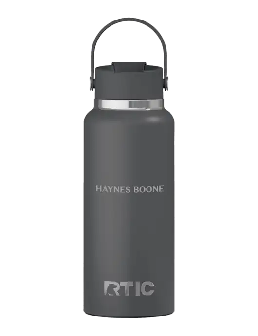 RTIC Outback 32 oz Charcoal Bottle w/Haynes & Boone Logo