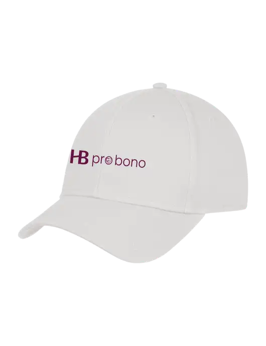 White Structured Cap Hook & Loop w/Pro Bono Logo