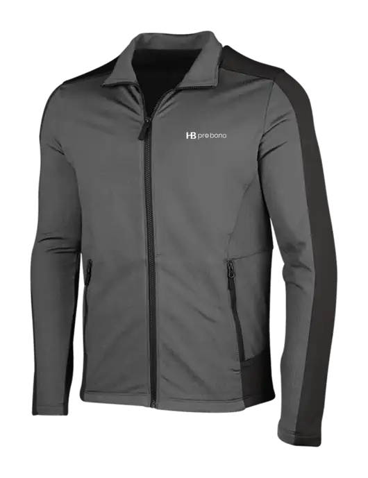 Medium Grey Heather Grid Fleece Jacket w/Pro Bono Logo