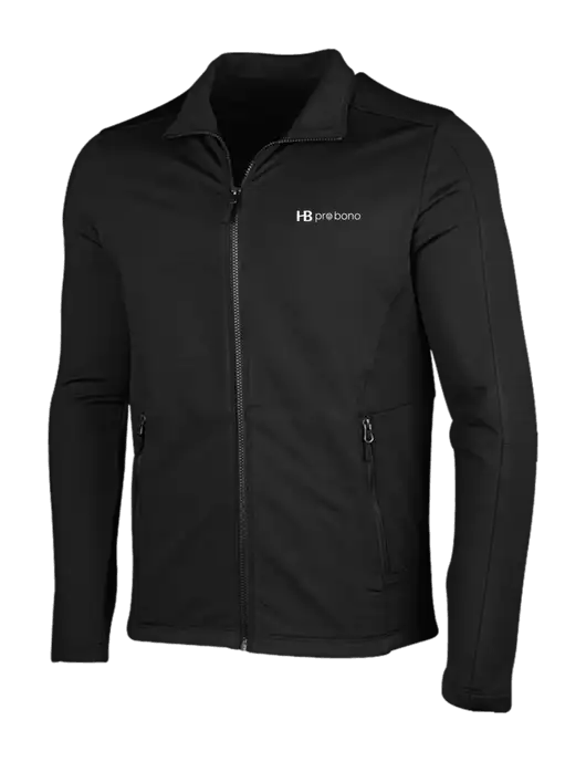 Deep Black Grid Fleece Jacket w/Pro Bono Logo