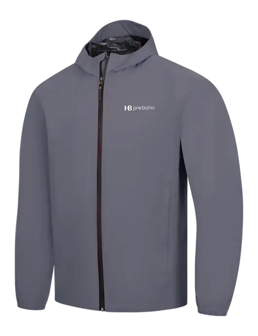 Dark Grey Essential Rain Jacket w/Pro Bono Logo