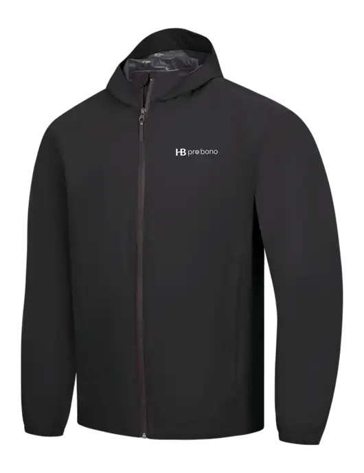 Black Essential Rain Jacket w/Pro Bono Logo