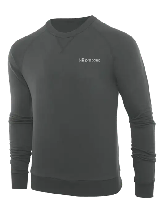 Allmade Charcoal Grey Organic French Terry Crewneck Sweatshirt w/Pro Bono Logo