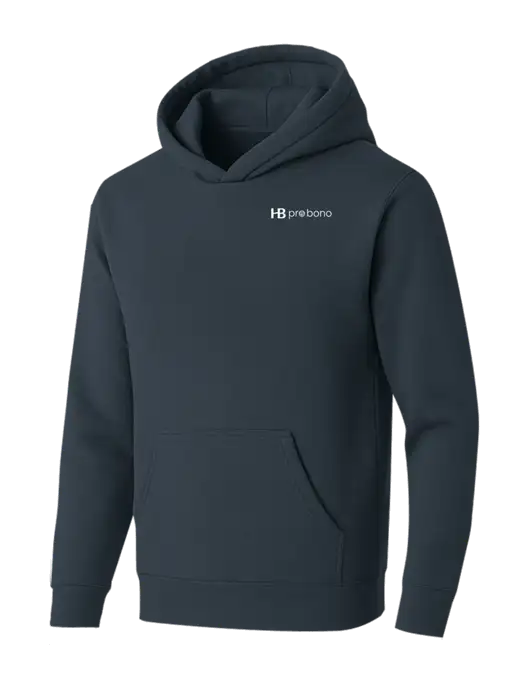 BELLA+CANVAS Dark Grey Sponge Fleece Pullover Hoodie w/Pro Bono Logo