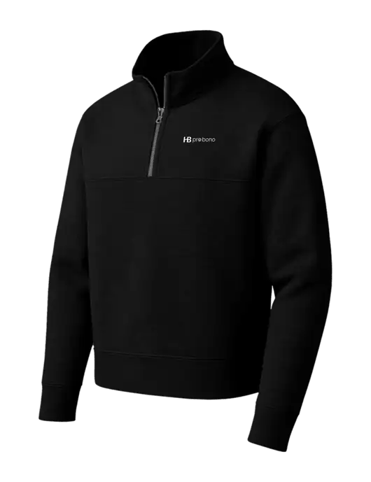Mercer+Mettle Black Linear Texture Quarter Zip w/Pro Bono Logo