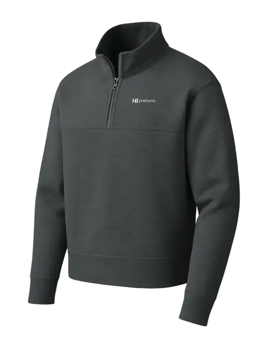 Mercer+Mettle Dark Grey Linear Texture Quarter Zip w/Pro Bono Logo