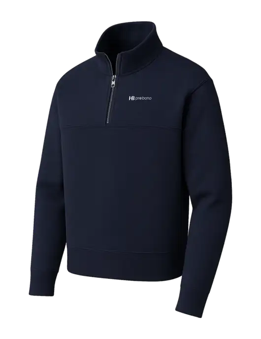 Mercer+Mettle Dark Navy Linear Texture Quarter Zip w/Pro Bono Logo