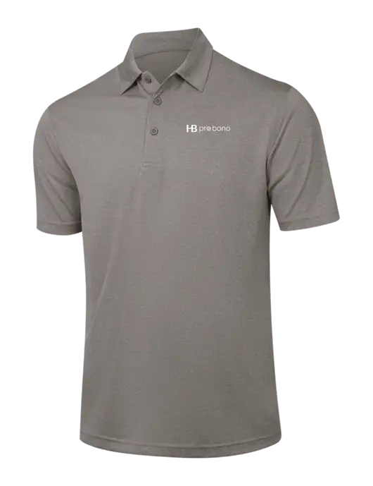 Medium Grey Heather Contender Polo w/Pro Bono Logo