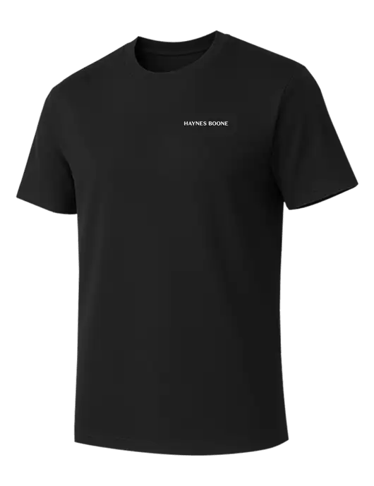Allmade Deep Black Organic Cotton Tee w/Haynes & Boone Logo