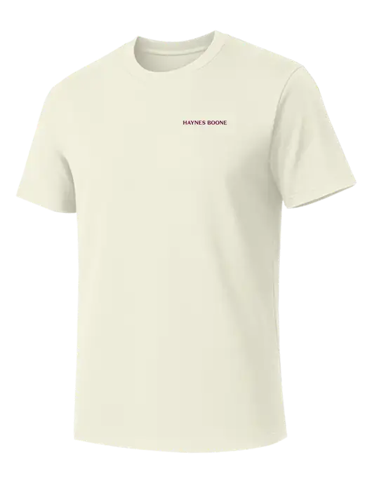 Allmade White Sand Organic Cotton Tee w/Haynes & Boone Logo