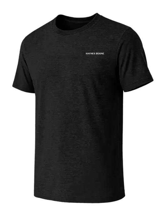 BELLA+CANVAS Black Heather CVC Short Sleeve Tee w/Haynes & Boone Logo