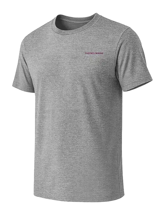 BELLA+CANVAS Heather Grey CVC Short Sleeve Tee w/Haynes & Boone Logo