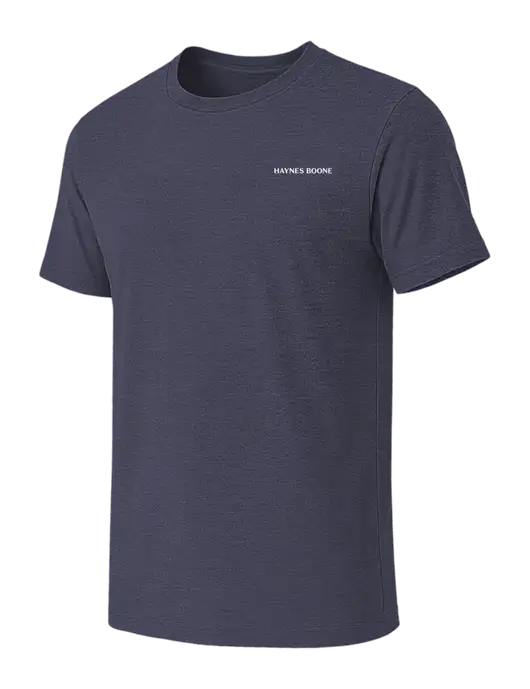 BELLA+CANVAS Heather Navy CVC Short Sleeve Tee w/Haynes & Boone Logo