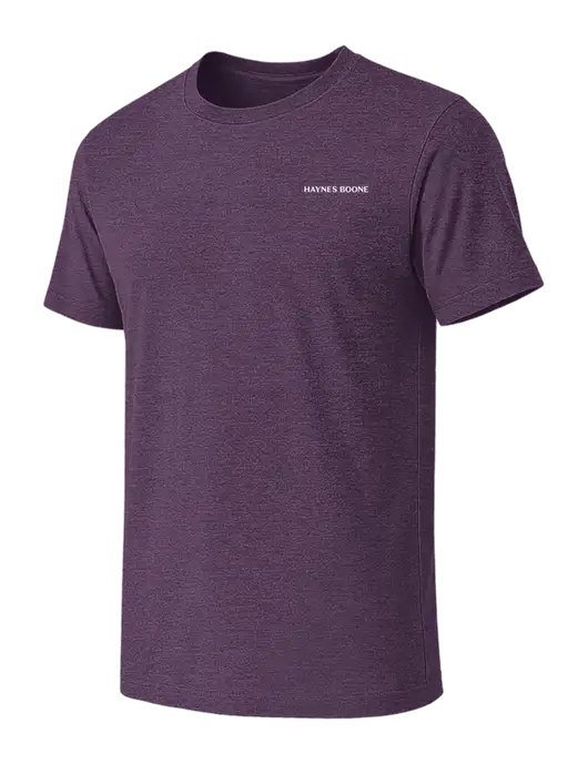 BELLA+CANVAS Heather Purple CVC Short Sleeve Tee w/Haynes & Boone Logo