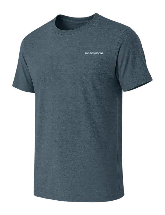BELLA+CANVAS Heather Slate Blue CVC Short Sleeve Tee w/Haynes & Boone Logo