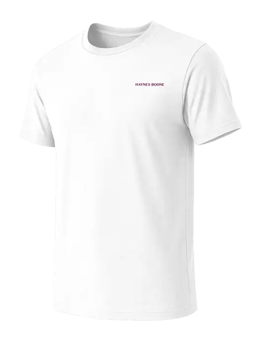 BELLA+CANVAS White Blend CVC Short Sleeve Tee w/Haynes & Boone Logo