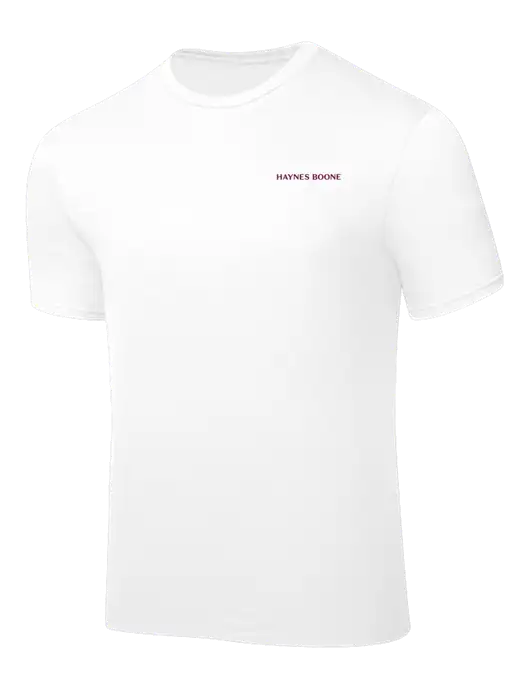White PosiCharge Competitor Tee w/Haynes & Boone Logo