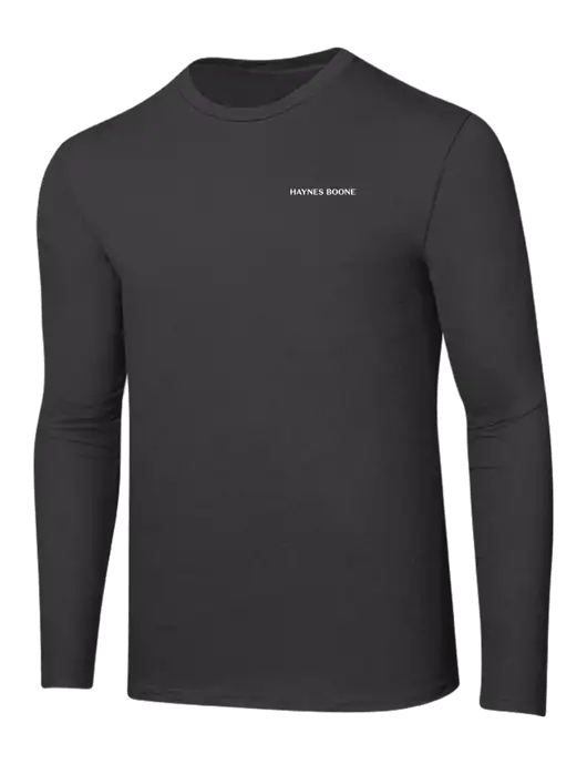 Ring Spun Charcoal 4.5 oz Long Sleeve T-Shirt w/Haynes & Boone Logo