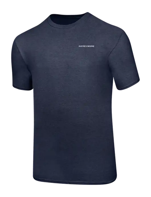 Ring Spun Heather Navy 4.5 oz T-Shirt w/Haynes & Boone Logo