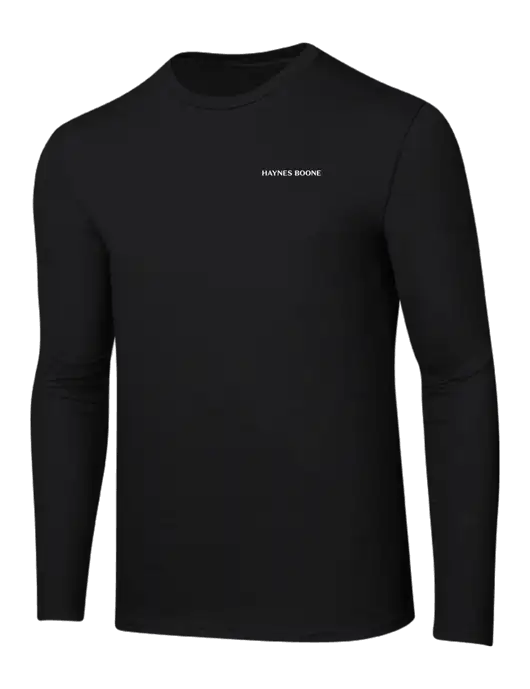 Ring Spun Jet Black 4.5 oz Long Sleeve T-Shirt w/Haynes & Boone Logo
