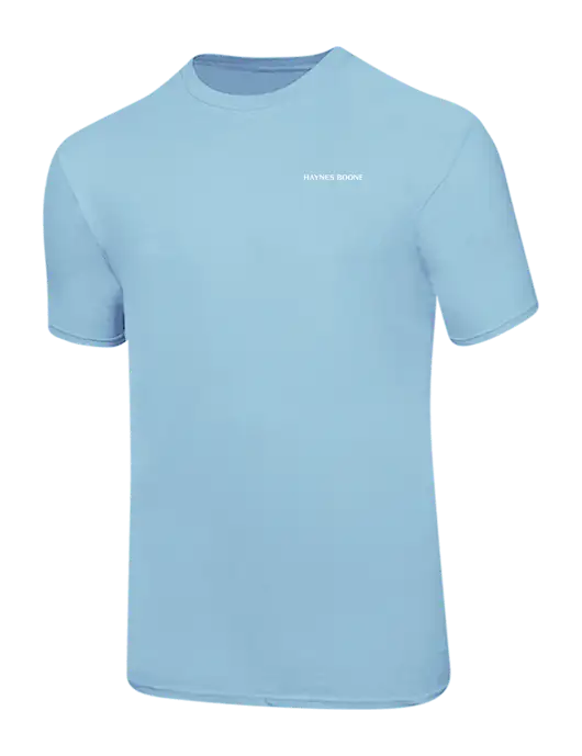 Ring Spun Light Blue 4.5 oz T-Shirt w/Haynes & Boone Logo