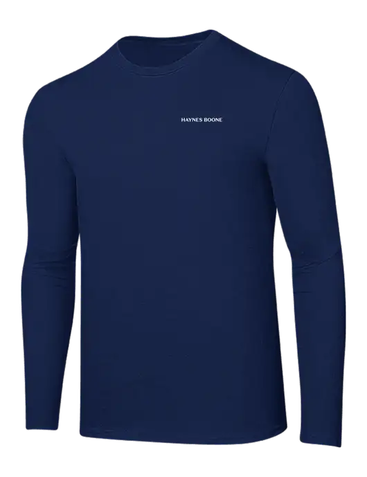 Ring Spun Navy 4.5 oz Long Sleeve T-Shirt w/Haynes & Boone Logo