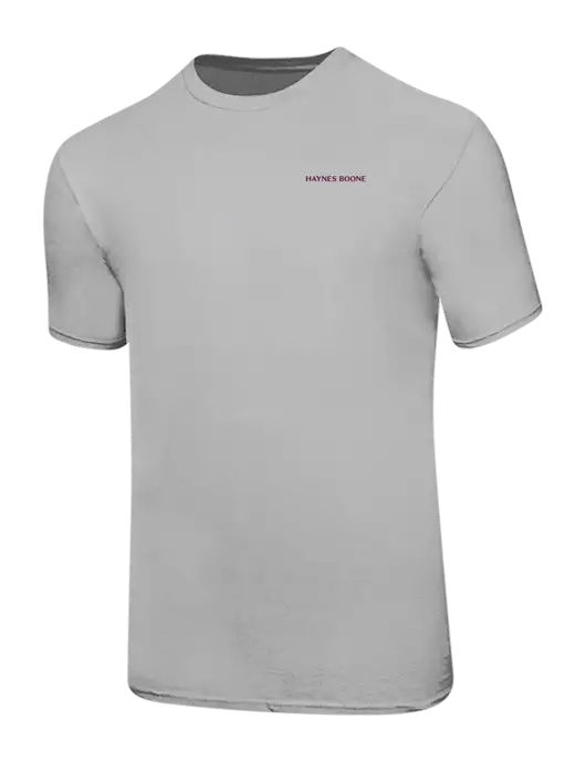 Ring Spun Silver 4.5 oz T-Shirt w/Haynes & Boone Logo