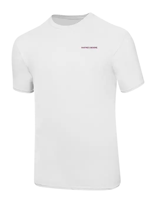 Ring Spun White 4.5 oz T-Shirt w/Haynes & Boone Logo