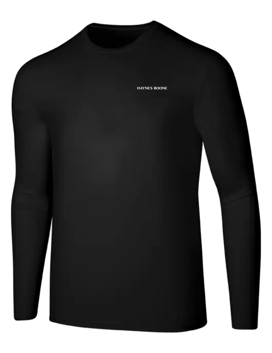 Seriously Soft Black Long Sleeve T-Shirt w/Haynes & Boone Logo