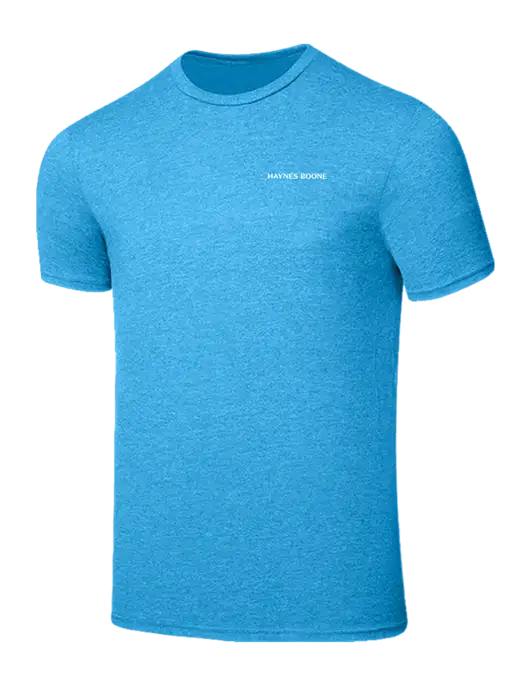 Seriously Soft Heathered Sapphire Blue T-Shirt w/Haynes & Boone Logo