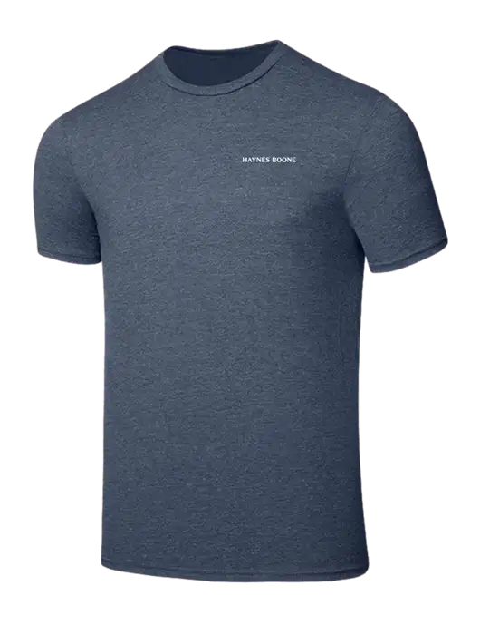 Seriously Soft Heathered Navy T-Shirt w/Haynes & Boone Logo