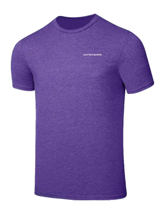 Seriously Soft Heathered Purple T-Shirt w/Haynes & Boone Logo