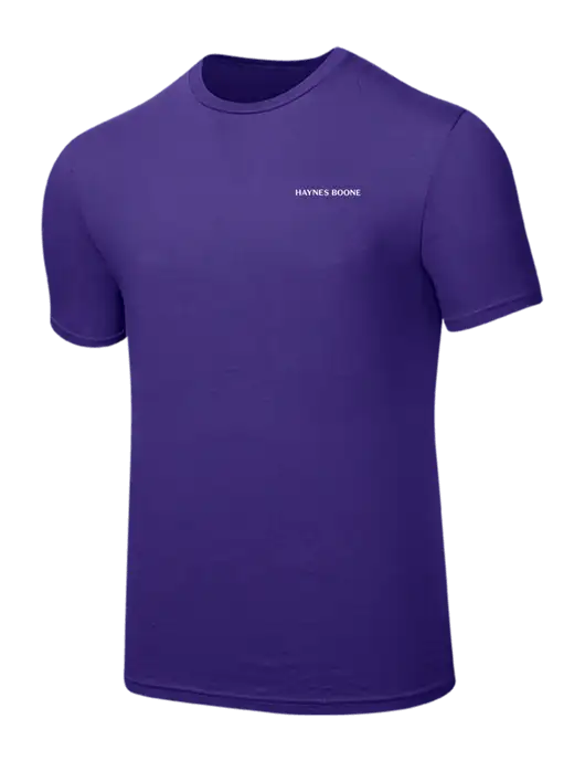 Seriously Soft Purple T-Shirt w/Haynes & Boone Logo