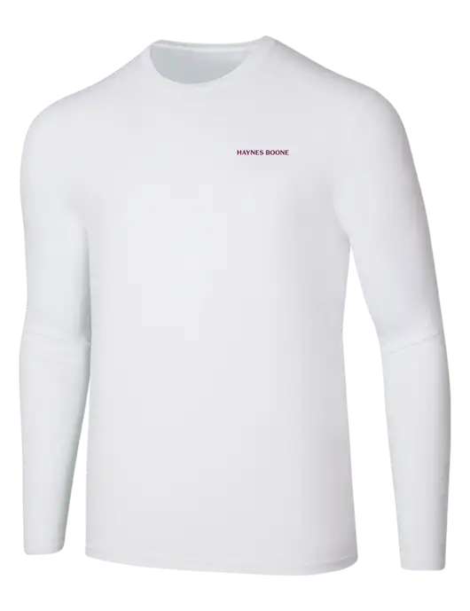 Seriously Soft White Long Sleeve T-Shirt w/Haynes & Boone Logo